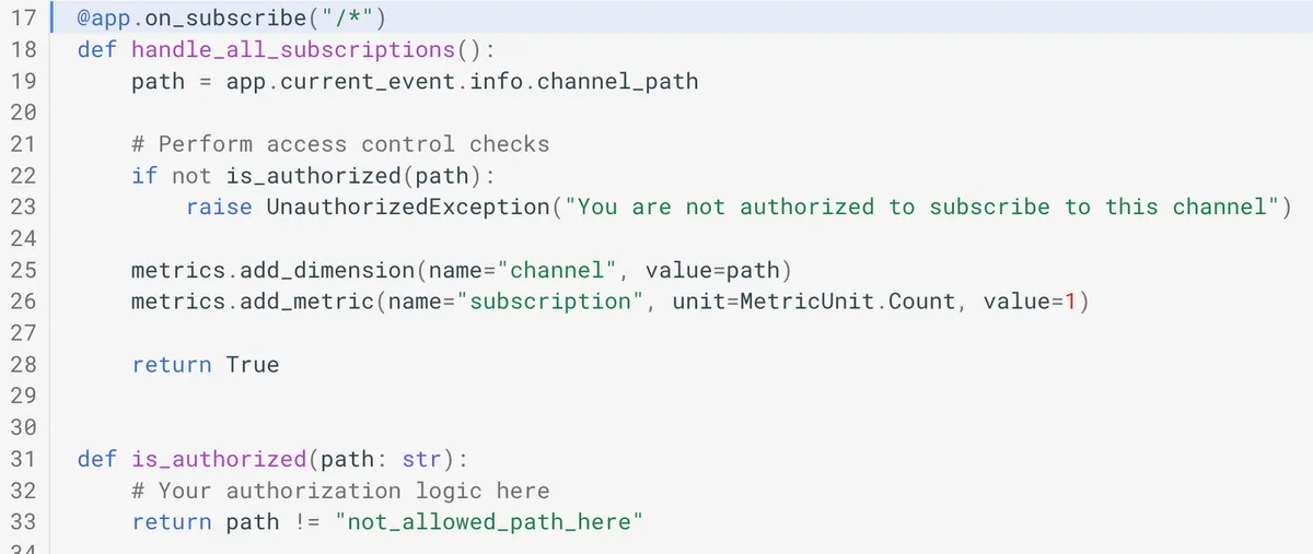 basic subscribe handler
