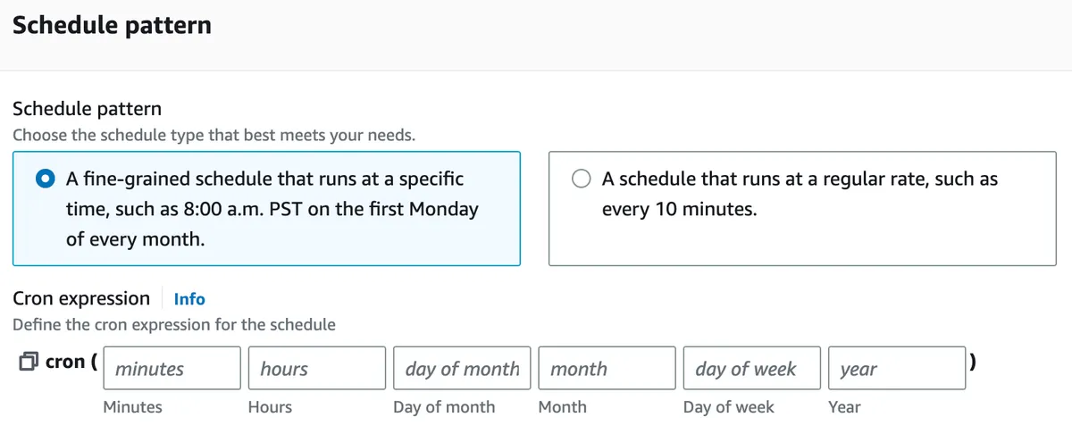 cron job and rate options