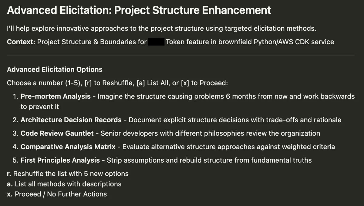 BMAD Party Mode - advanced elicitation options.