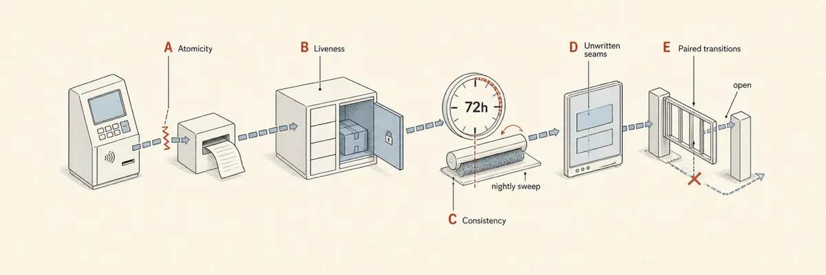 Review lenses mapped onto the parcel locker flow