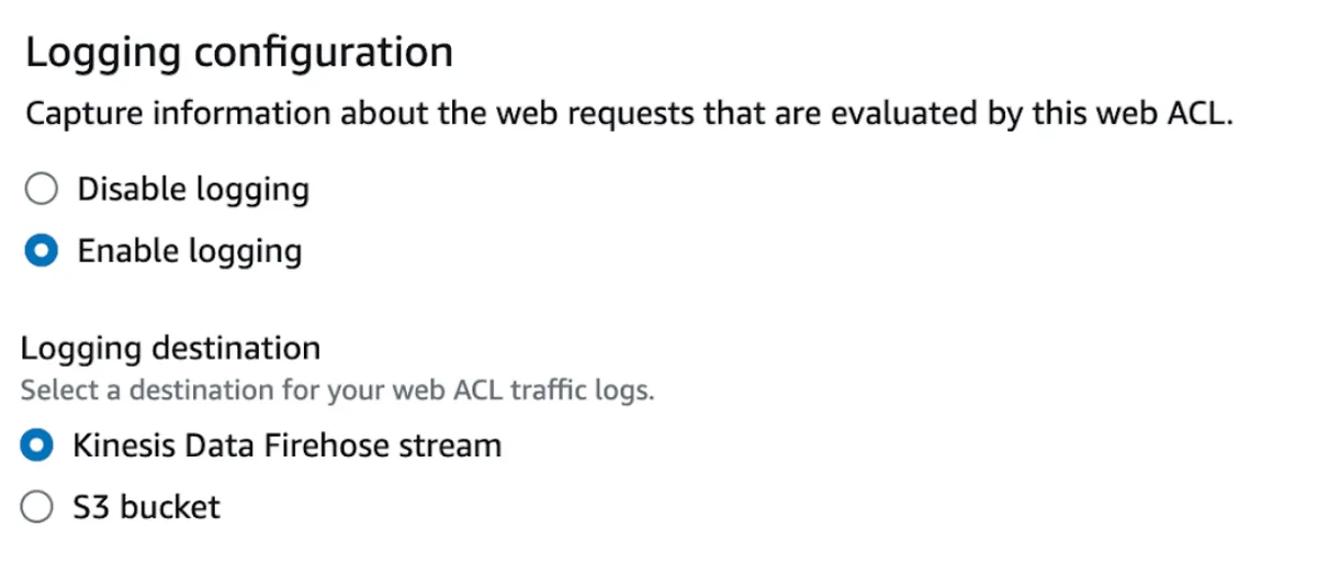 logging configuration